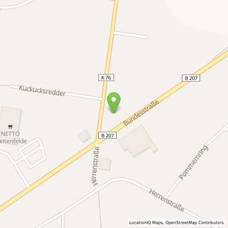 Standortübersicht der Benzin-Super-Diesel Tankstelle: Esso Tankstelle in 23881, BREITENFELDE