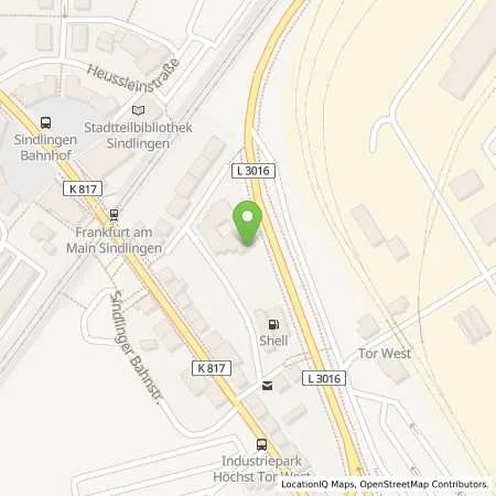 Standortübersicht der Tankstelle Shell Frankfurt Am Main Hoechster-Farben-Str. 5 in 65931 Frankfurt Am Main