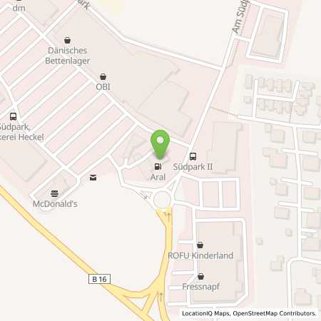 Standortübersicht der Benzin-Super-Diesel Tankstelle: Aral Tankstelle in 86633, Neuburg