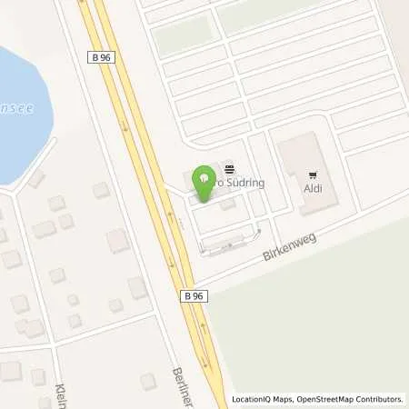 Standortübersicht der Tankstelle Supermarkt-Tankstelle RANGSDORF BIRKENWEG 1A in 15834 RANGSDORF