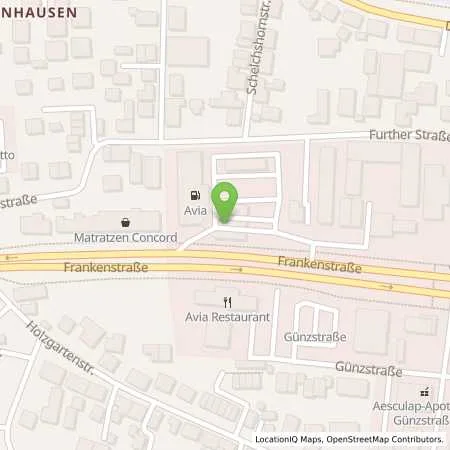 Standortübersicht der Tankstelle AVIA Tankstelle in 93059 Regensburg