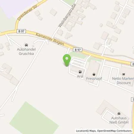 Standortübersicht der Tankstelle Aral Tankstelle in 02977 Hoyerswerda