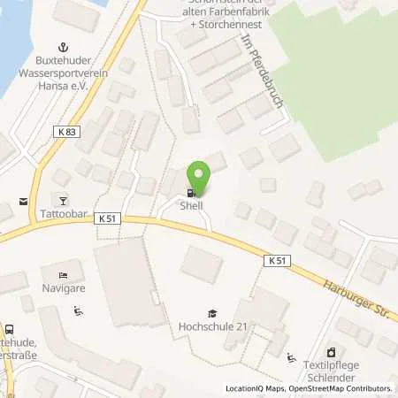 Standortübersicht der Tankstelle Shell Buxtehude Harburger Str. 13 in 21614 Buxtehude