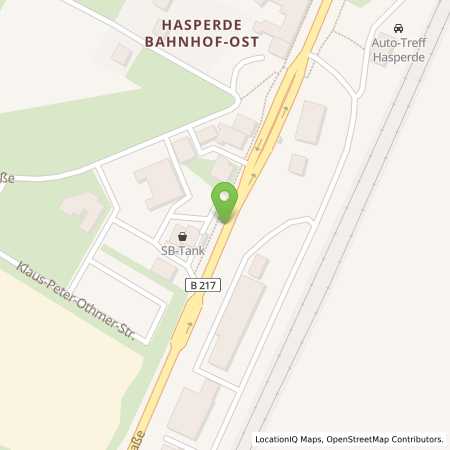 Standortübersicht der Benzin-Super-Diesel Tankstelle: SB Hasperde Hamelner Str. 15 in 31848, Hasperde