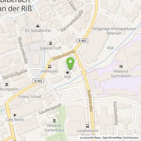 Standortübersicht der Tankstelle Aral Tankstelle in 88400 Biberach