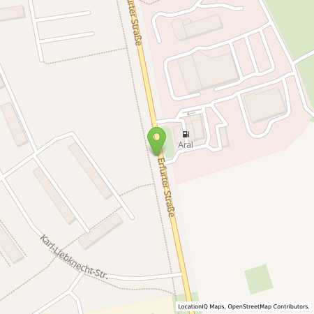 Standortübersicht der Benzin-Super-Diesel Tankstelle: Aral Tankstelle in 06526, Sangerhausen