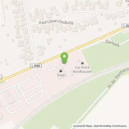 Standortübersicht der Tankstelle Shell Nordhausen Kasseler Landstr. 6 in 99734 Nordhausen