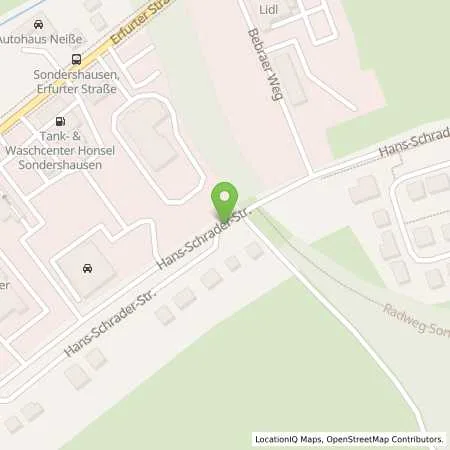 Standortübersicht der Tankstelle Honsel TS Sondershausen in 99706 Sondershausen