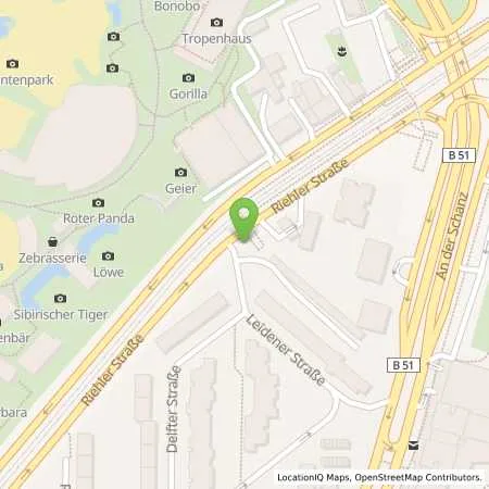 Standortübersicht der Tankstelle star Tankstelle in 50735 Köln