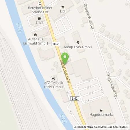 Standortübersicht der Tankstelle Shell Betzdorf Wilhelmstr. 119 in 57518 Betzdorf