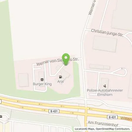Standortübersicht der Tankstelle Aral Tankstelle in 25337 Elmshorn