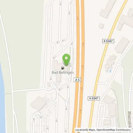 Standortübersicht der Tankstelle Aral Tankstelle, BAT BAD BELLINGEN in 79415 Bad Bellingen
