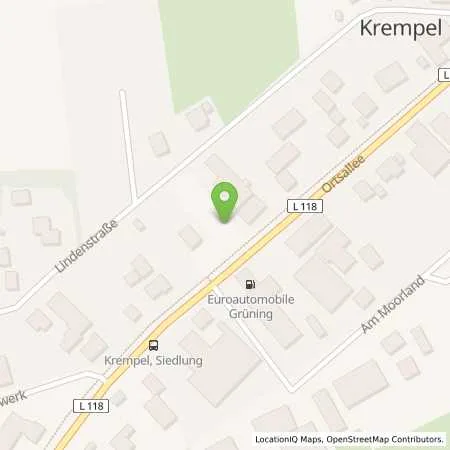 Standortübersicht der Tankstelle Grüning Automobile in 27607 Stadt Geestland