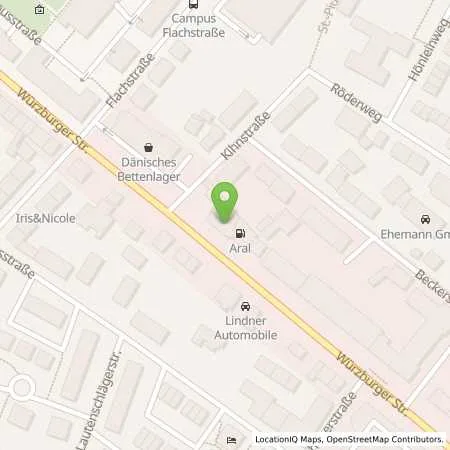 Standortübersicht der Tankstelle Aral Tankstelle in 63743 Aschaffenburg