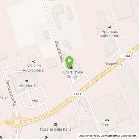 Standortübersicht der Tankstelle Hubert Thiele GmbH in 32676 Lügde