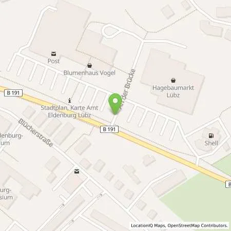 Standortübersicht der Tankstelle Tobias Brack in 19386 Lübz