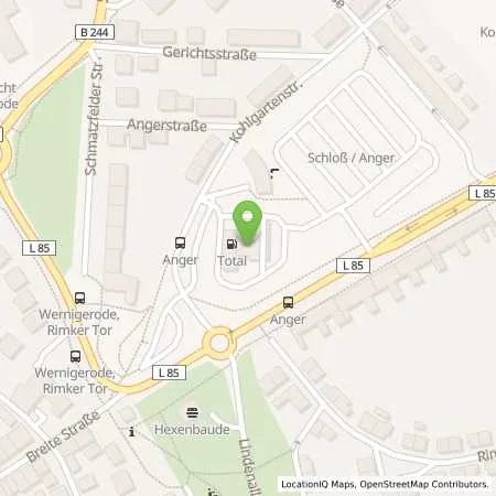 Standortübersicht der Tankstelle TotalEnergies Wernigerode in 38855 Wernigerode