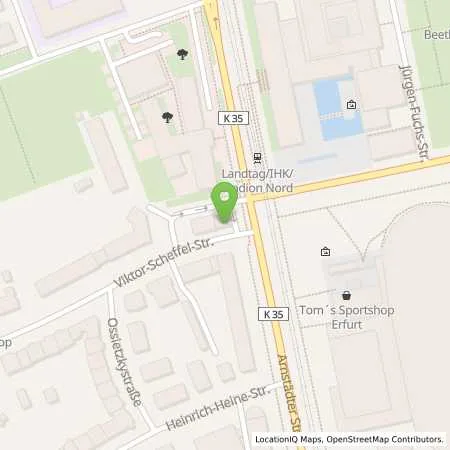Standortübersicht der Tankstelle TotalEnergies Erfurt in 99096 Erfurt