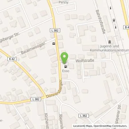 Standortübersicht der Tankstelle Esso Tankstelle in 67677 ENKENBACH-ALSENBORN