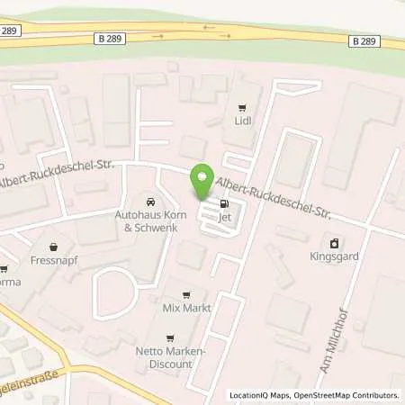 Standortübersicht der Tankstelle JET KULMBACH ALBERT-RUCKDESCHEL-STR. 8 in 95326 KULMBACH