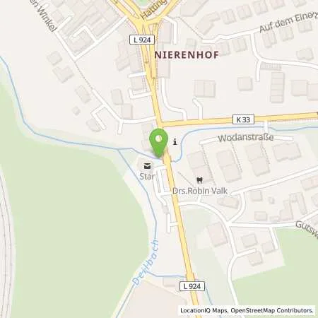 Standortübersicht der Tankstelle star Tankstelle in 42555 Velbert