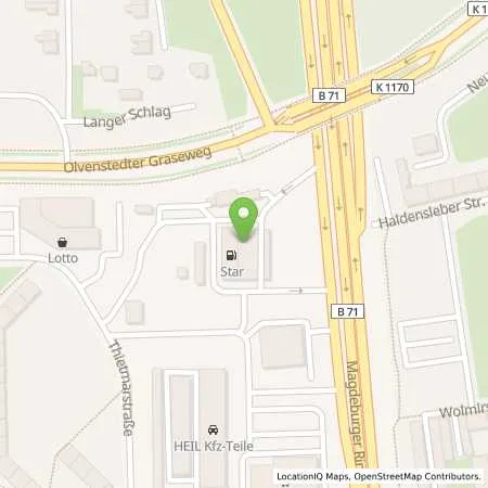 Standortübersicht der Tankstelle star Tankstelle in 39128 Magdeburg