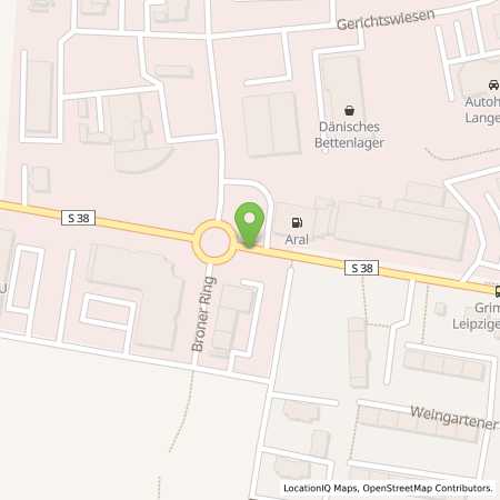 Standortübersicht der Benzin-Super-Diesel Tankstelle: Aral Tankstelle in 04668, Grimma