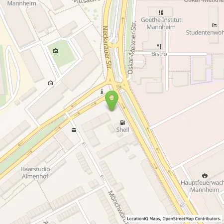 Standortübersicht der Tankstelle Shell Mannheim Neckarauer Str. 245 in 68199 Mannheim