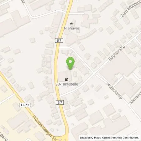 Standortübersicht der Tankstelle Sb Menden Werlerstr. 34 in 58706 Menden