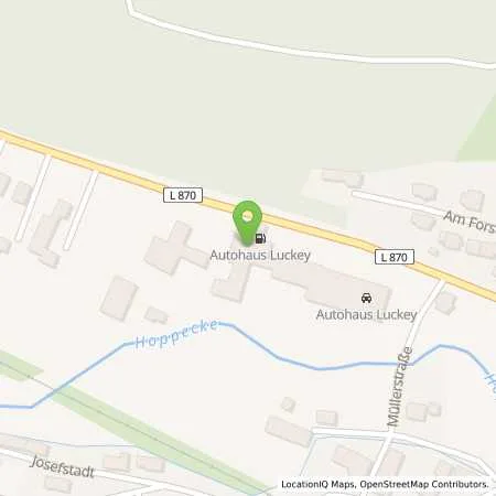 Standortübersicht der Tankstelle Autohaus Luckey GmbH in 34431 Marsberg (Beringhausen)