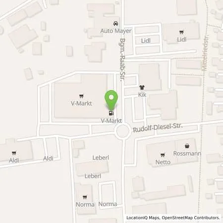 Standortübersicht der Tankstelle V-Markt Thannhausen in 86470 Thannhausen