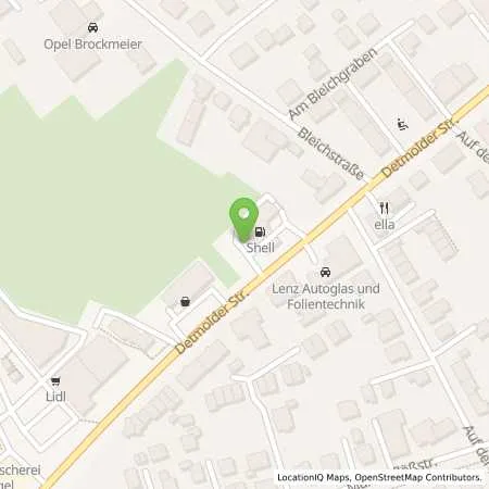 Standortübersicht der Tankstelle Shell Bad Lippspringe Detmolder Str. 73 in 33175 Bad Lippspringe