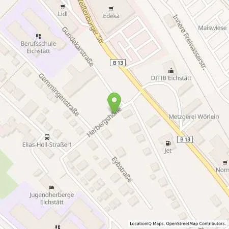 Standortübersicht der Tankstelle Eichstätt Weissenburger Strasse 24 in 85072 Eichstätt
