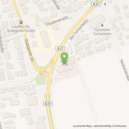 Standortübersicht der Tankstelle Aral Tankstelle in 74348 Lauffen