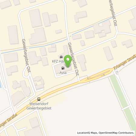 Standortübersicht der Benzin-Super-Diesel Tankstelle: AVIA Tankstelle in 91085, Weisendorf