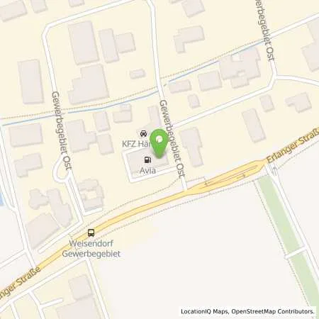 Standortübersicht der Tankstelle AVIA Tankstelle in 91085 Weisendorf
