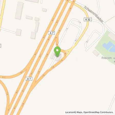 Standortübersicht der Tankstelle Kirchheim Ost in 36273 Kirchheim