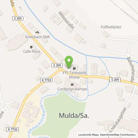 Standortübersicht der Benzin-Super-Diesel Tankstelle: FTF Tankstelle Mulda in 09619, Mulda