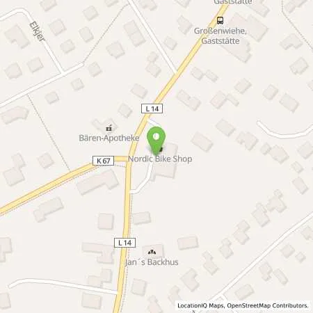 Standortübersicht der Tankstelle WIKING Großenwiehe in 24969 Großenwiehe