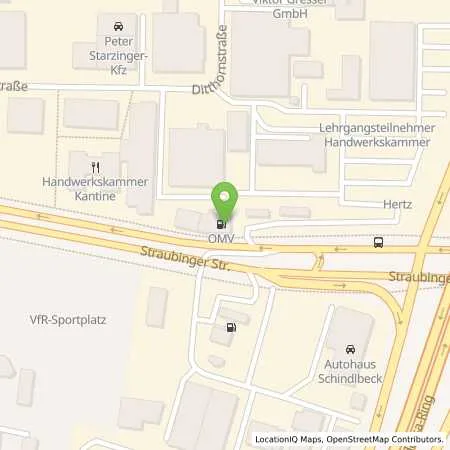 Standortübersicht der Tankstelle Regensburg Straubinger Strasse 73 in 93055 Regensburg