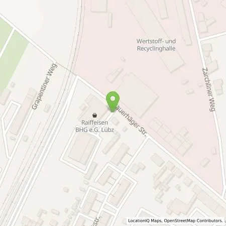 Standortübersicht der Tankstelle Raiffeisen Bezugs- und Handelsgenossenschaft BHG e.G. Lübz in 19395 Plau