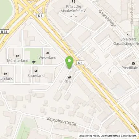 Standortübersicht der Tankstelle Shell Muenster Steinfurter Str. 65 in 48149 Muenster