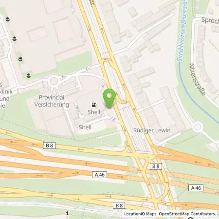 Standortübersicht der Tankstelle Shell Duesseldorf Koelner Landstr. 73 in 40591 Duesseldorf