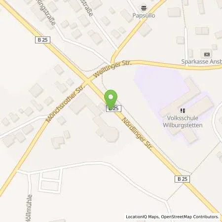 Standortübersicht der Tankstelle Shell Wilburgstetten Nördlinger Str 4 in 91634 Wilburgstetten