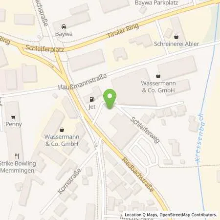 Standortübersicht der Tankstelle JET MEMMINGEN RIEDBACHSTR. 23 in 87700 MEMMINGEN
