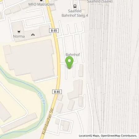 Standortübersicht der Tankstelle SAALFELD - KULMBACHER STR. 71 in 07318 Saalfeld