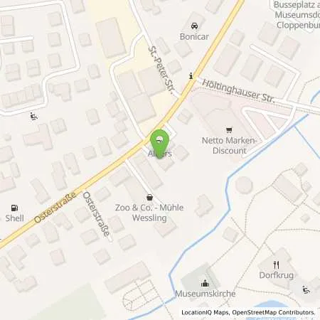 Standortübersicht der Tankstelle Tankshop Lukas Albers in 49661 Cloppenburg