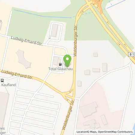 Standortübersicht der Tankstelle TotalEnergies Glauchau in 08371 Glauchau