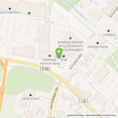 Standortübersicht der Tankstelle Shell Oldenburg Berliner Eck in 23758 Oldenburg