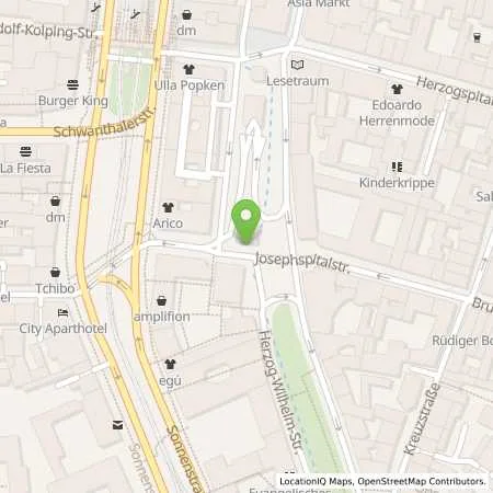 Standortübersicht der Tankstelle MUENCHEN - JOSEPHSPITALSTR. 12 in 80331 Muenchen